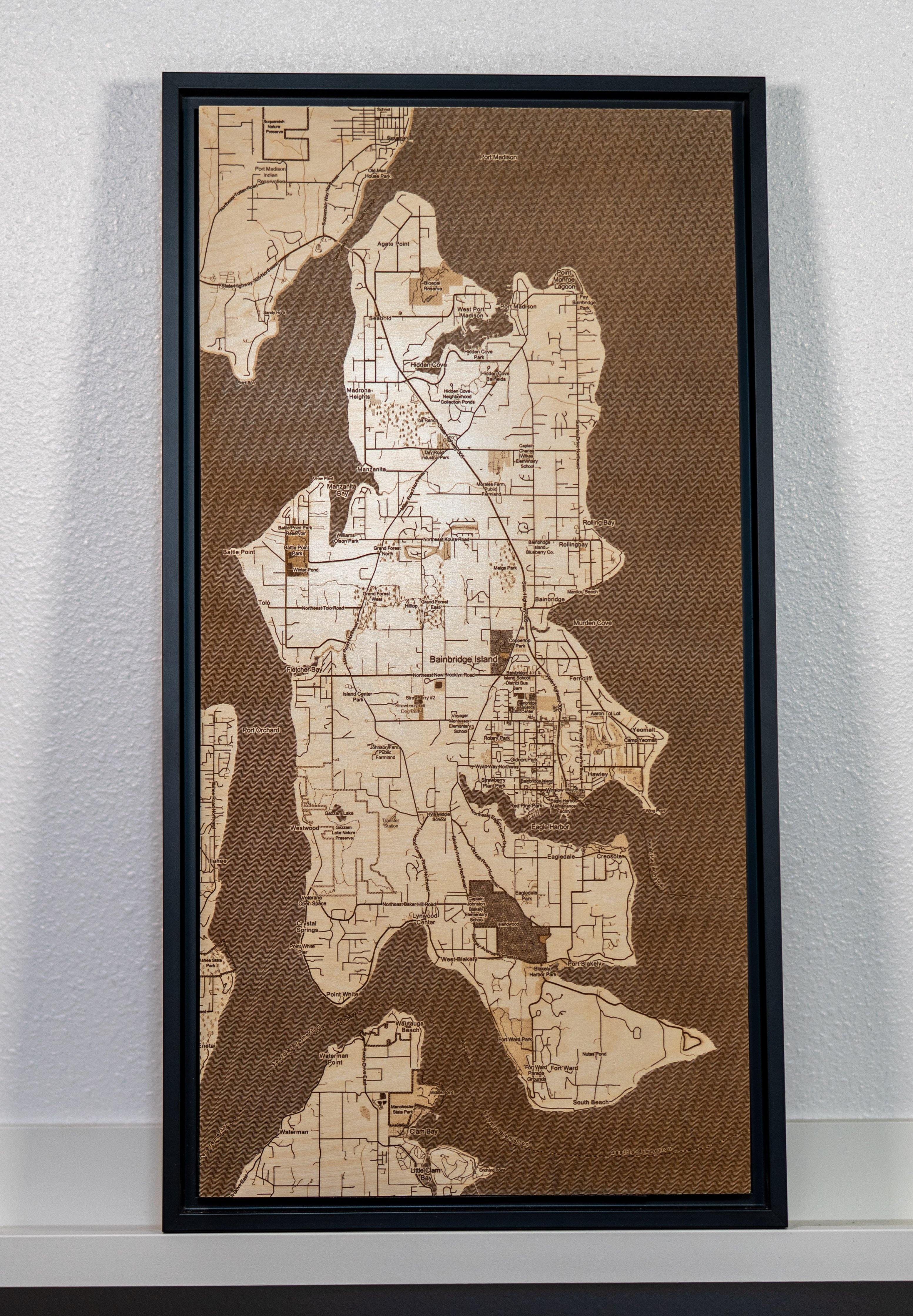 Pine Island Sound- Wood Engraved Lake Map