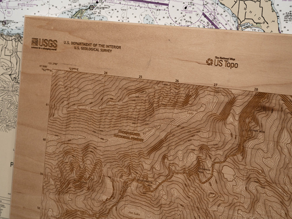 Engraved USGS topo maps