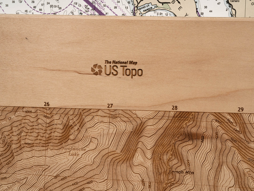 Engraved USGS topo maps