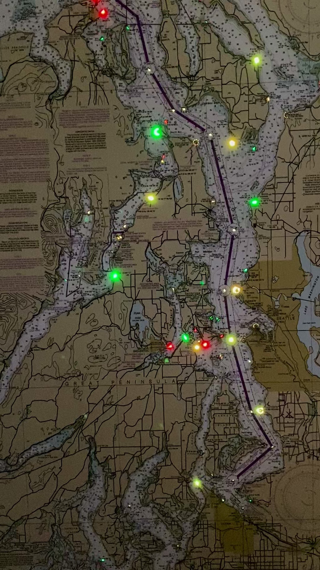 Custom Illuminated and Animated Nautical Chart Alpha Channel Design