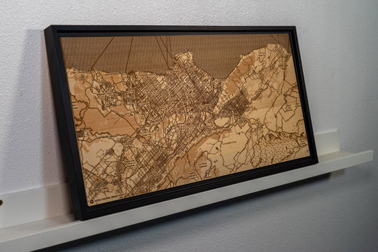 Laser Engraved Wood Map of Los Angeles - Alpha Channel Design