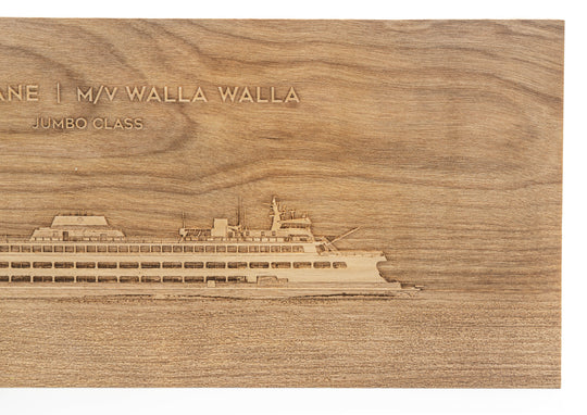 Birch engraving of the Washington State Ferries Jumbo Class