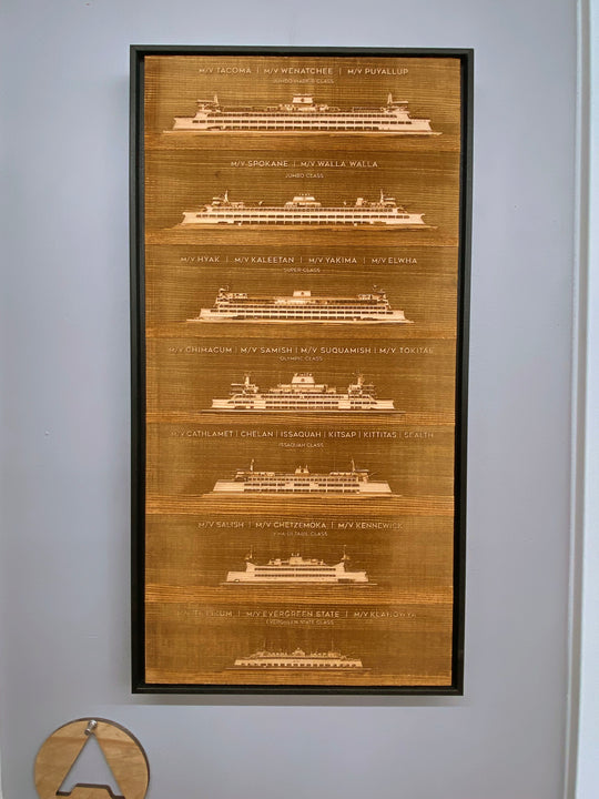 Engraved Washington State Ferries - Vertical-grain Fir