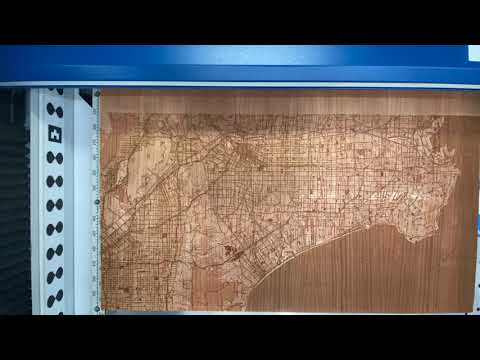 Wood Map of LA County - Laser Engraved