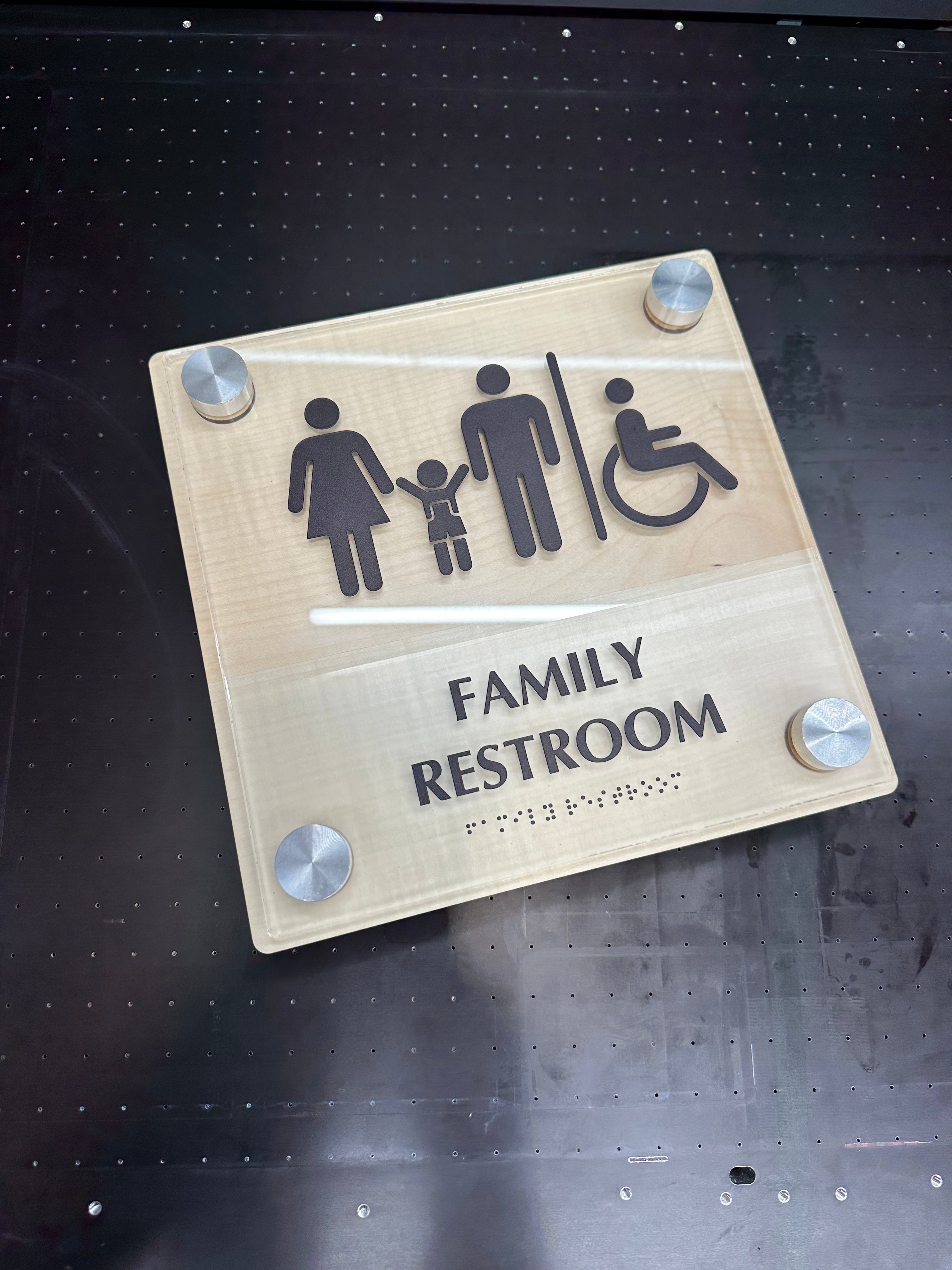 Raised Structures Sign Custom raised transparent interior sign with raised letters and ADA co ...